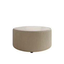 Marano - Salontafel - Fluffy ribstof beige - 89x89x42 cm