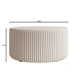 Marano - Salontafel - Fluffy ribstof wit - 89x89x42 cm