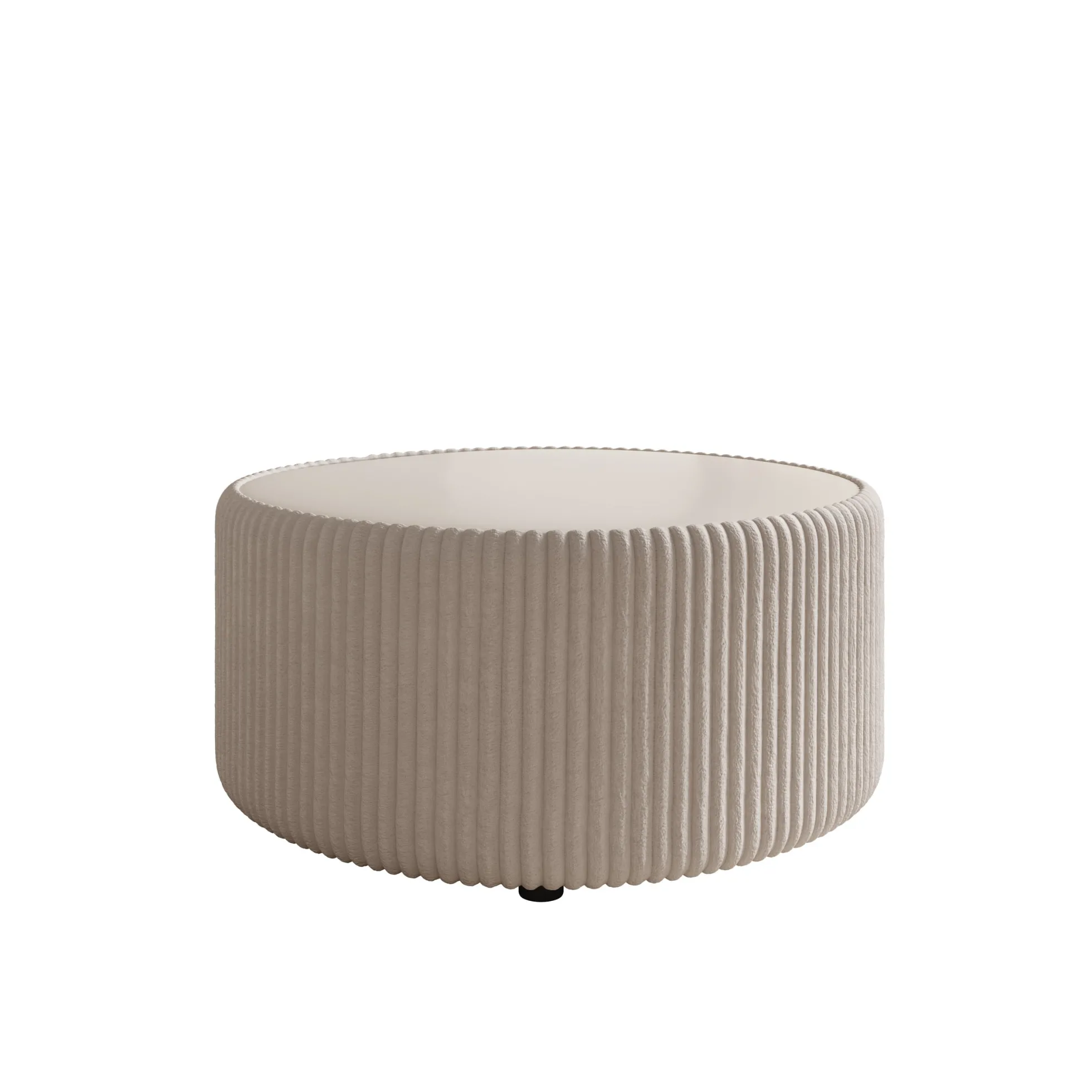 Marano - Salontafel - Fluffy ribstof wit - 89x89x42 cm