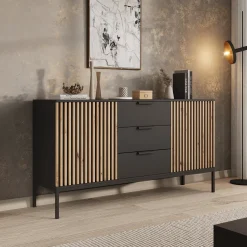 Marbella - Dressoir - Zwart - 150x40x80 cm