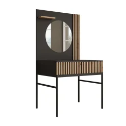 Marbella - Kaptafel met spiegel - Zwart - 85x60x155 cm