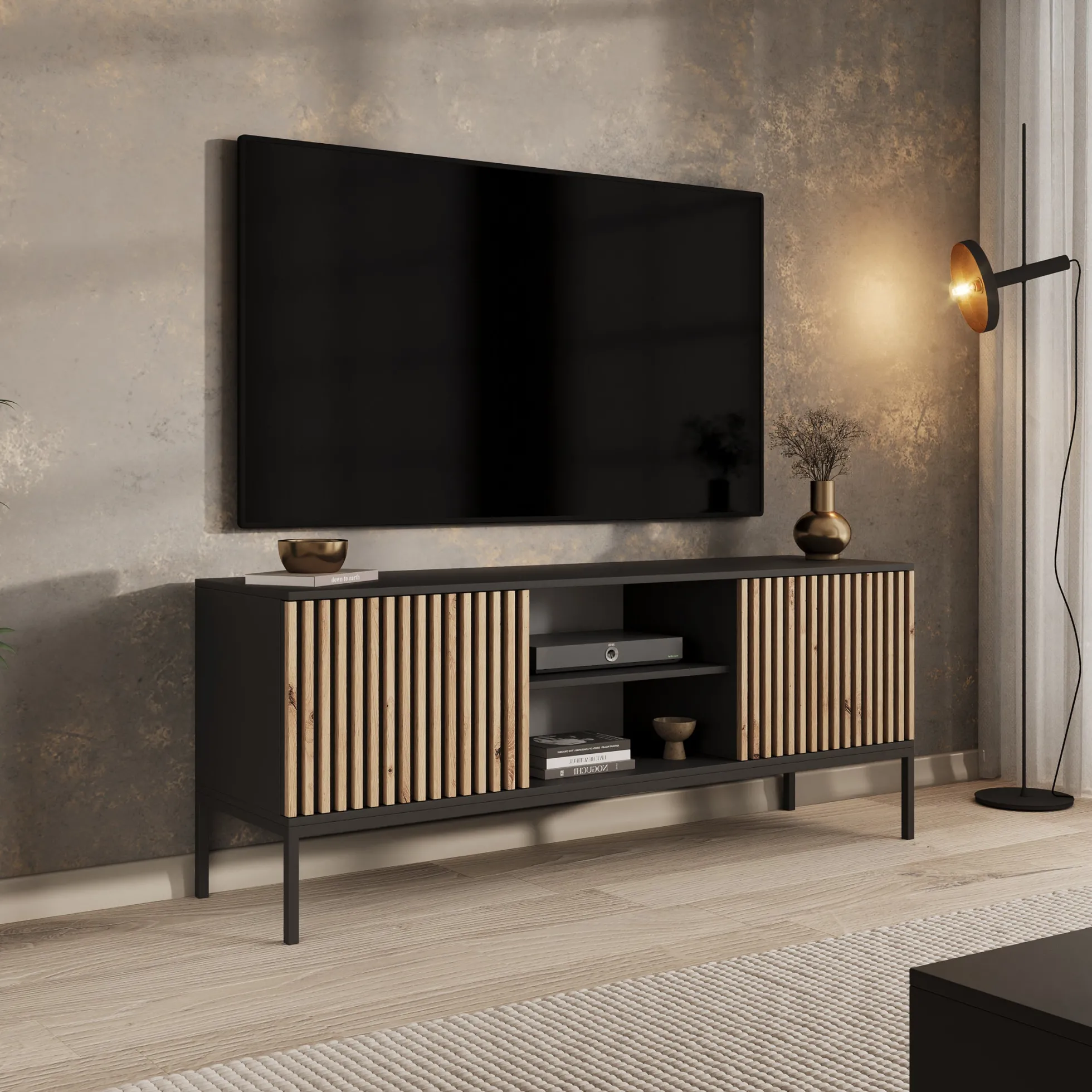 Marbella - TV-Meubel staand - Zwart - 150 cm
