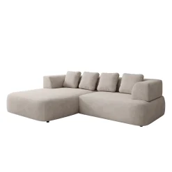 Marcelli - Hoekbank 3-zits met chaise longue - Stof beige - Links