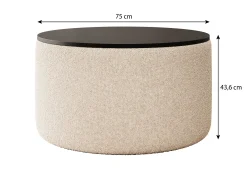 Marcio - Salontafel - Velvet zwart