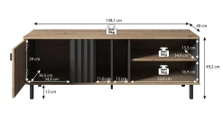 Marcos - TV-Meubel - Eiken/antraciet - 138 cm