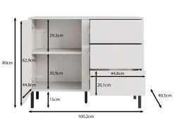 Margareth - Dressoir - Eiken - 100x41x80 cm