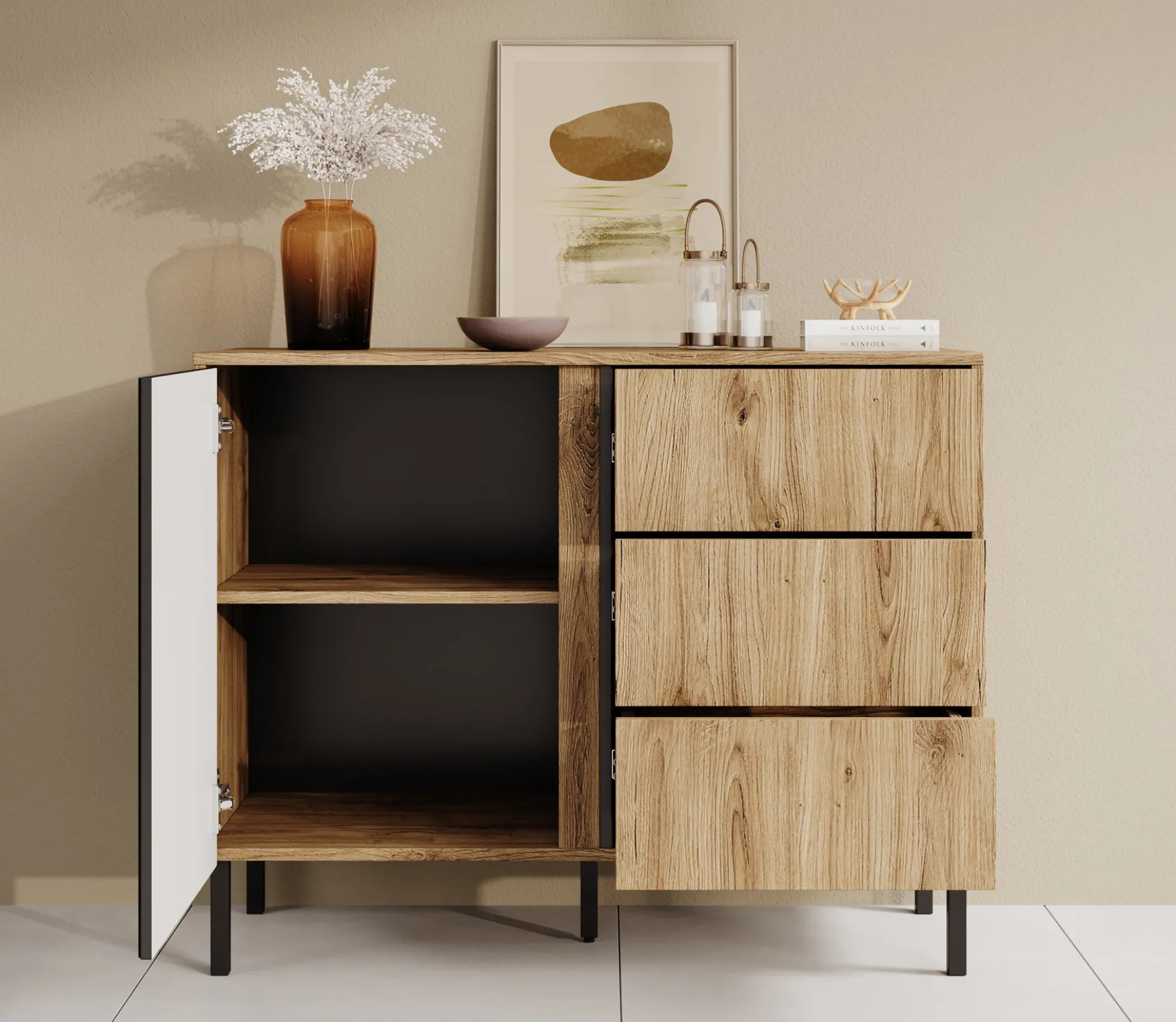 Margareth - Dressoir - Eiken - 100x41x80 cm