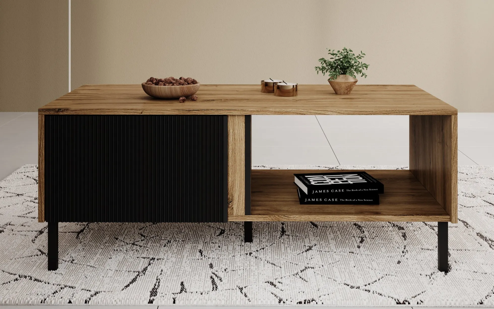 Margareth - Salontafel met opbergruimte - Eiken