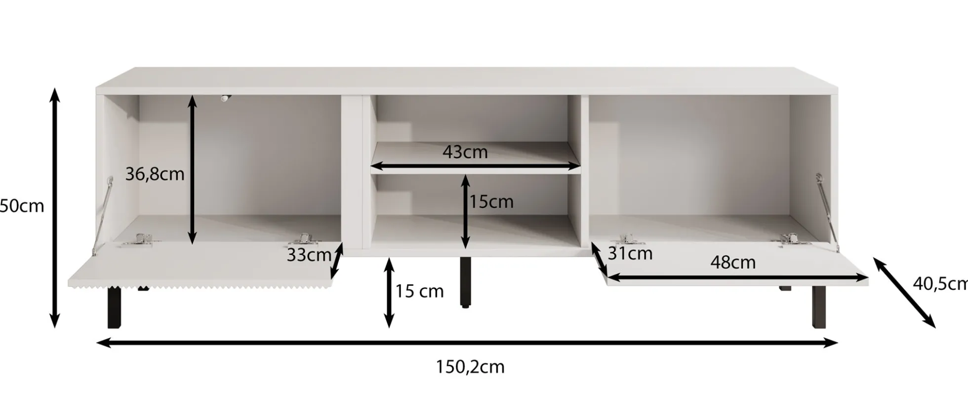 Margareth - TV-Meubel - Eiken - 150 cm