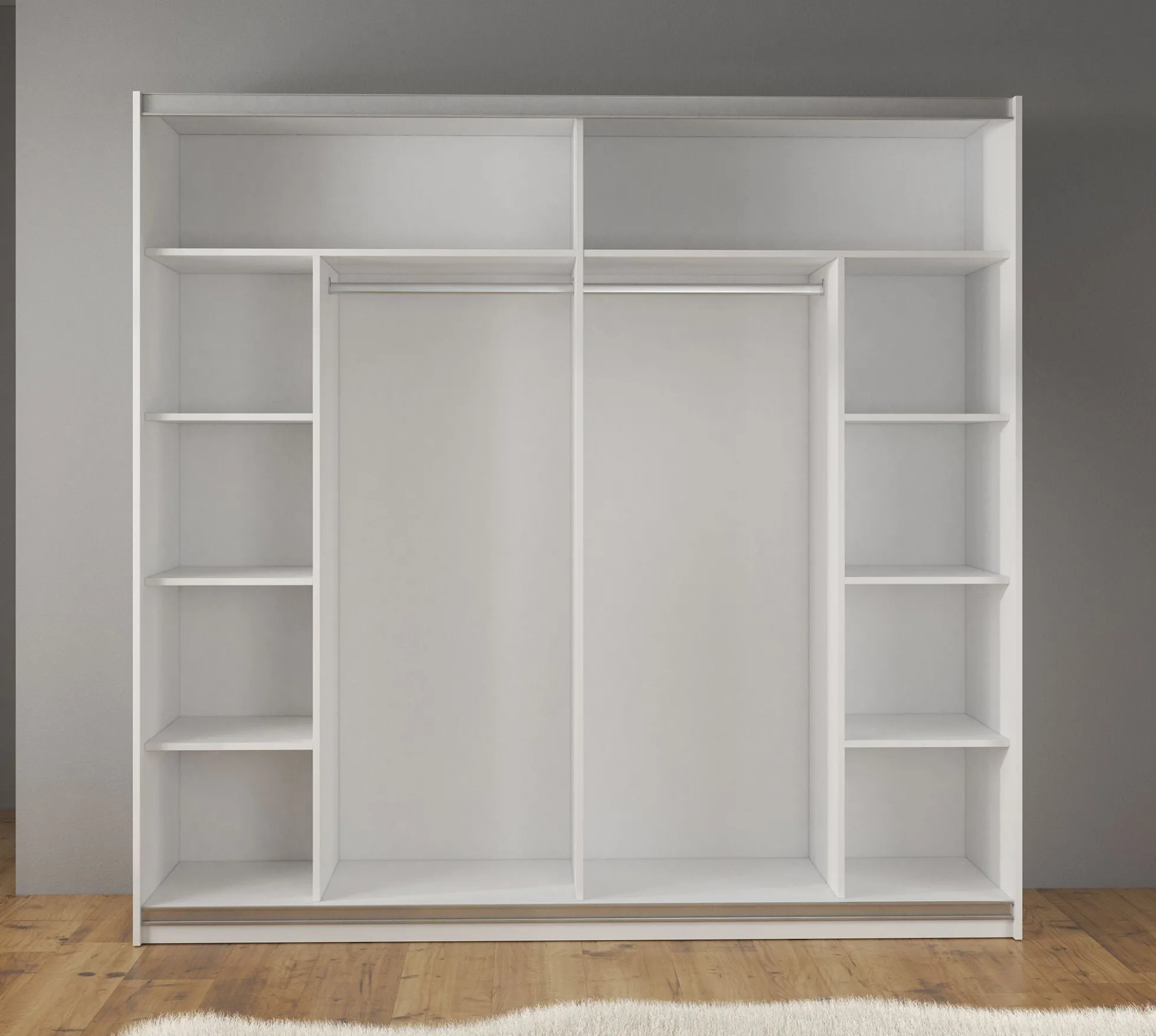 Mariah - Kledingkast met schuifdeuren - Wit - 217x63x210 cm
