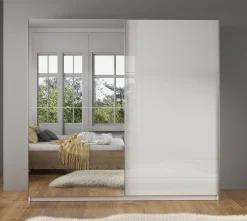 Mariah - Kledingkast met schuifdeuren - Wit - 217x63x210 cm