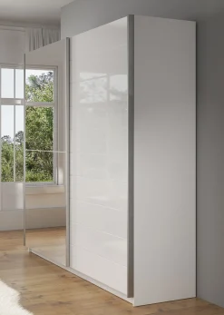 Mariah - Kledingkast met schuifdeuren - Wit - 217x63x210 cm