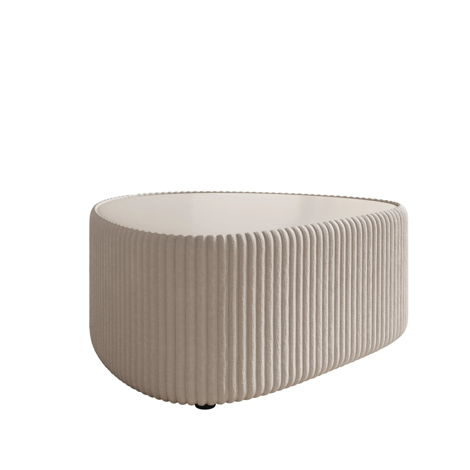 Marlen - Salontafel - Fluffy ribstof wit - 96x89x42 cm