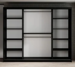 Marmer 2 - Kledinkast met schuifdeuren - Zwart - 250x62x200 cm