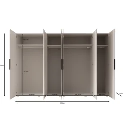 Marquesa - Kledingkast - Zwart - 300x50x202 cm
