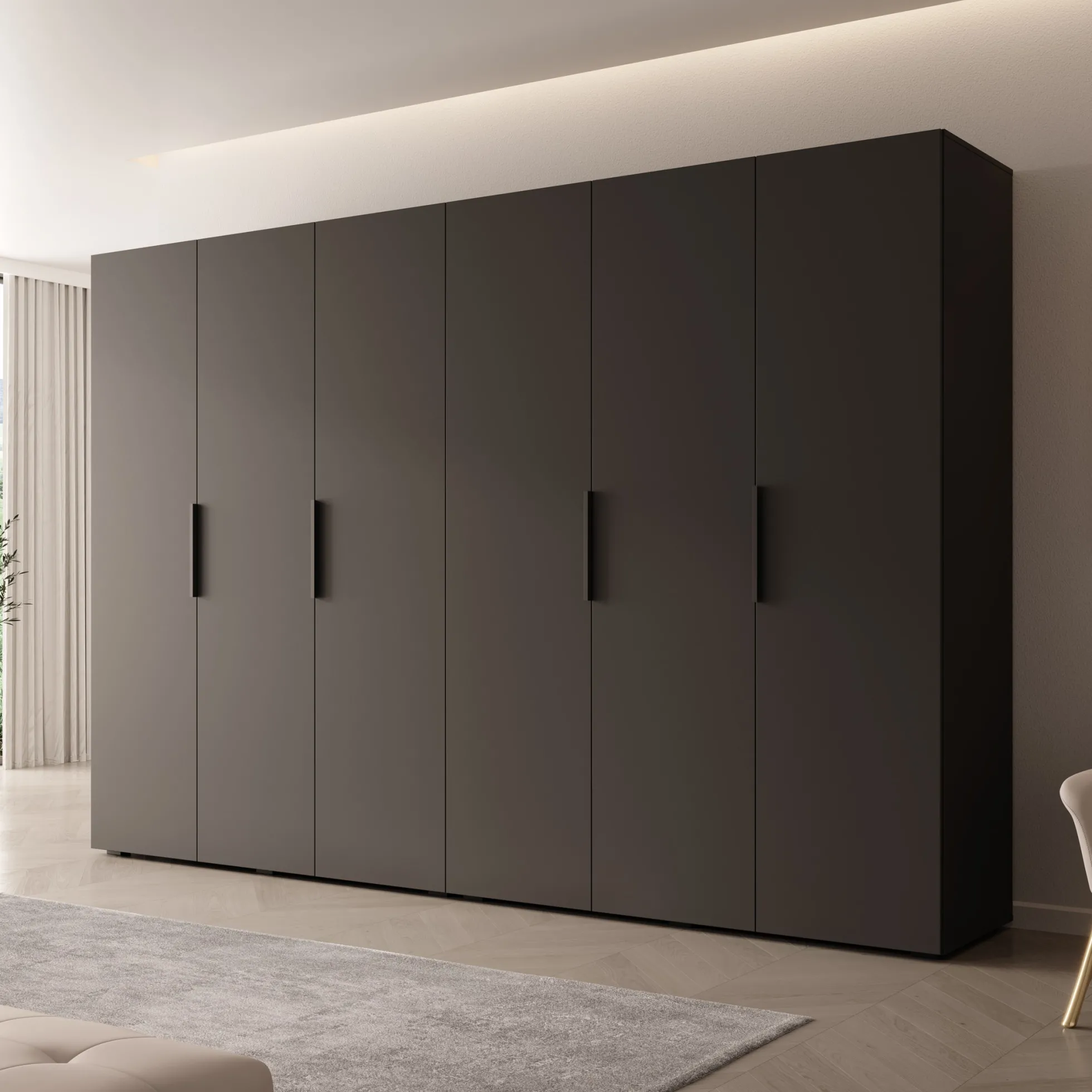 Marquesa - Kledingkast - Zwart - 300x50x202 cm