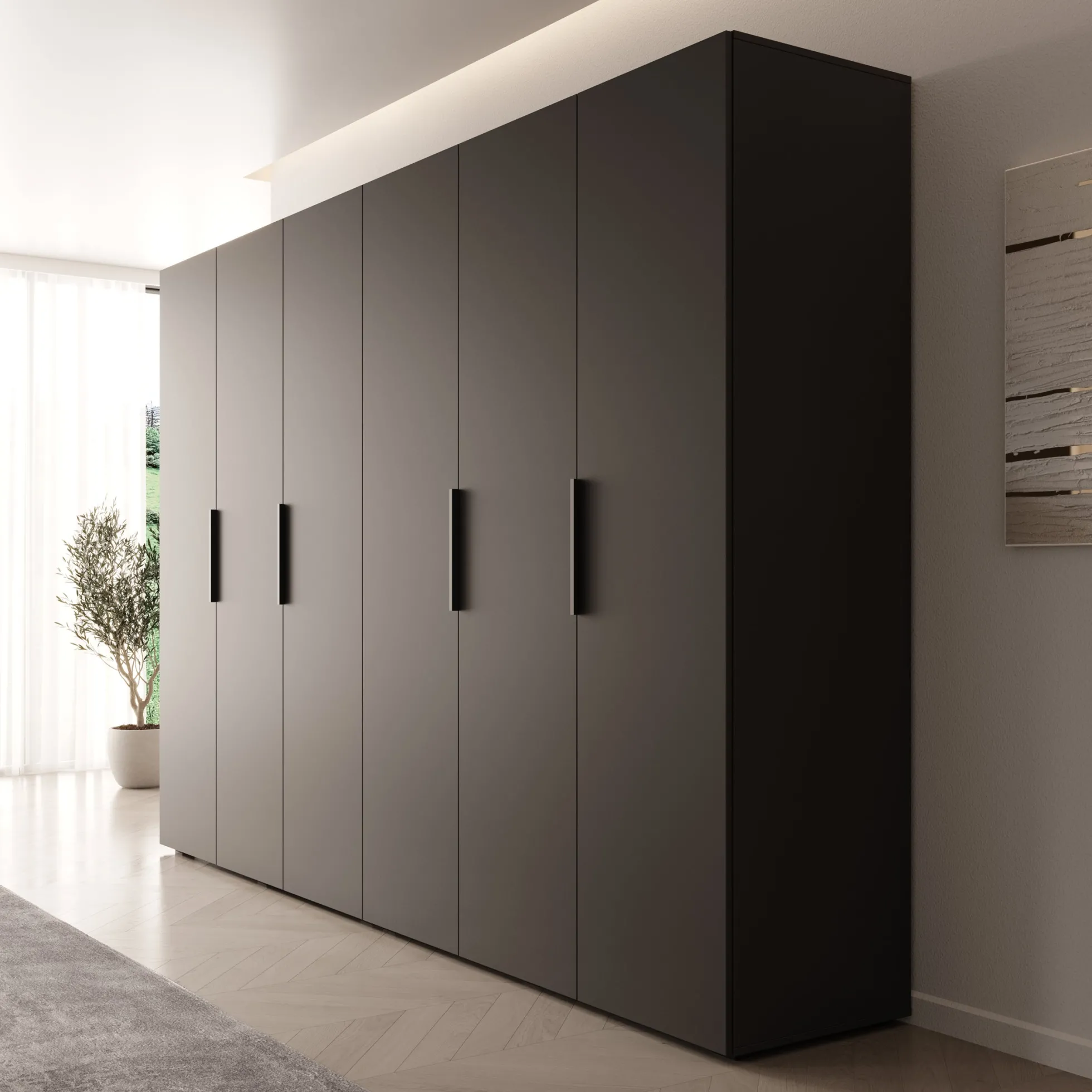 Marquesa - Kledingkast - Zwart - 300x50x202 cm