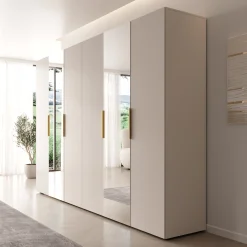 Marquesa - Kledingkast met spiegel - Beige - 300x50x202 cm