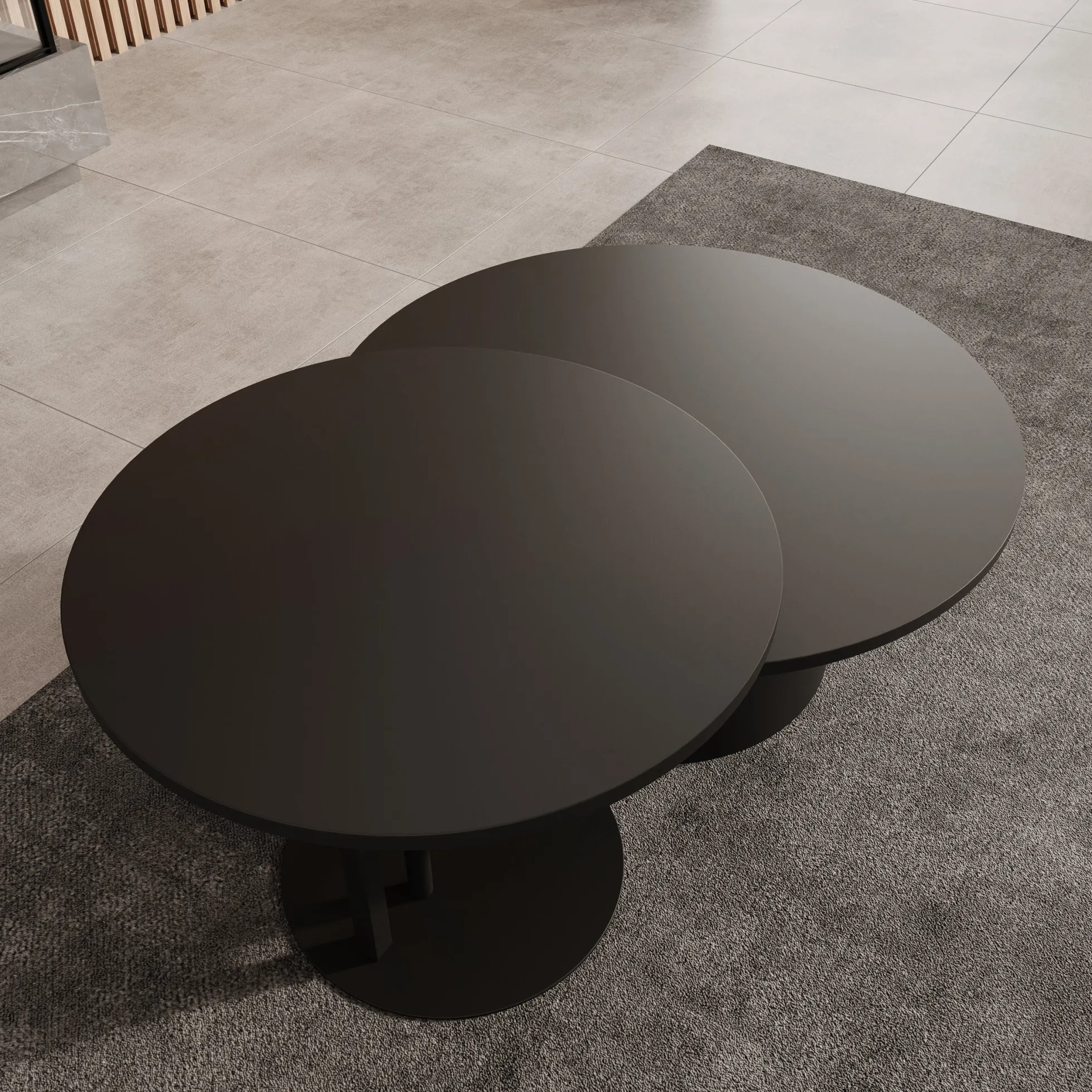 Mastro - Salontafel set van 2 - Zwart - 58-75 cm
