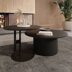Mastro - Salontafel set van 2 - Zwart - 58-75 cm