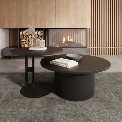 Mastro - Salontafel set van 2 - Zwart - 58-75 cm