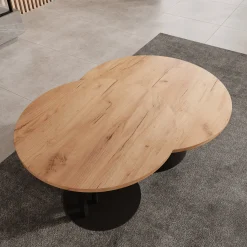 Mastro - Salontafel set van 2 - Zwart / Eikenpatroon - 58-75