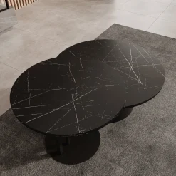 Mastro - Salontafel set van 2 - Zwart / Zwart marmerlook - 58-75 cm