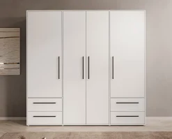 Mayen - Kledingkast 4 deuren - Wit - 206x59x200 cm