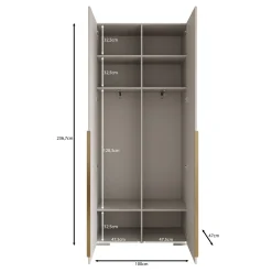 Mayfair - Kledingkast 2-deurs - Zwart - 100x47x237 cm