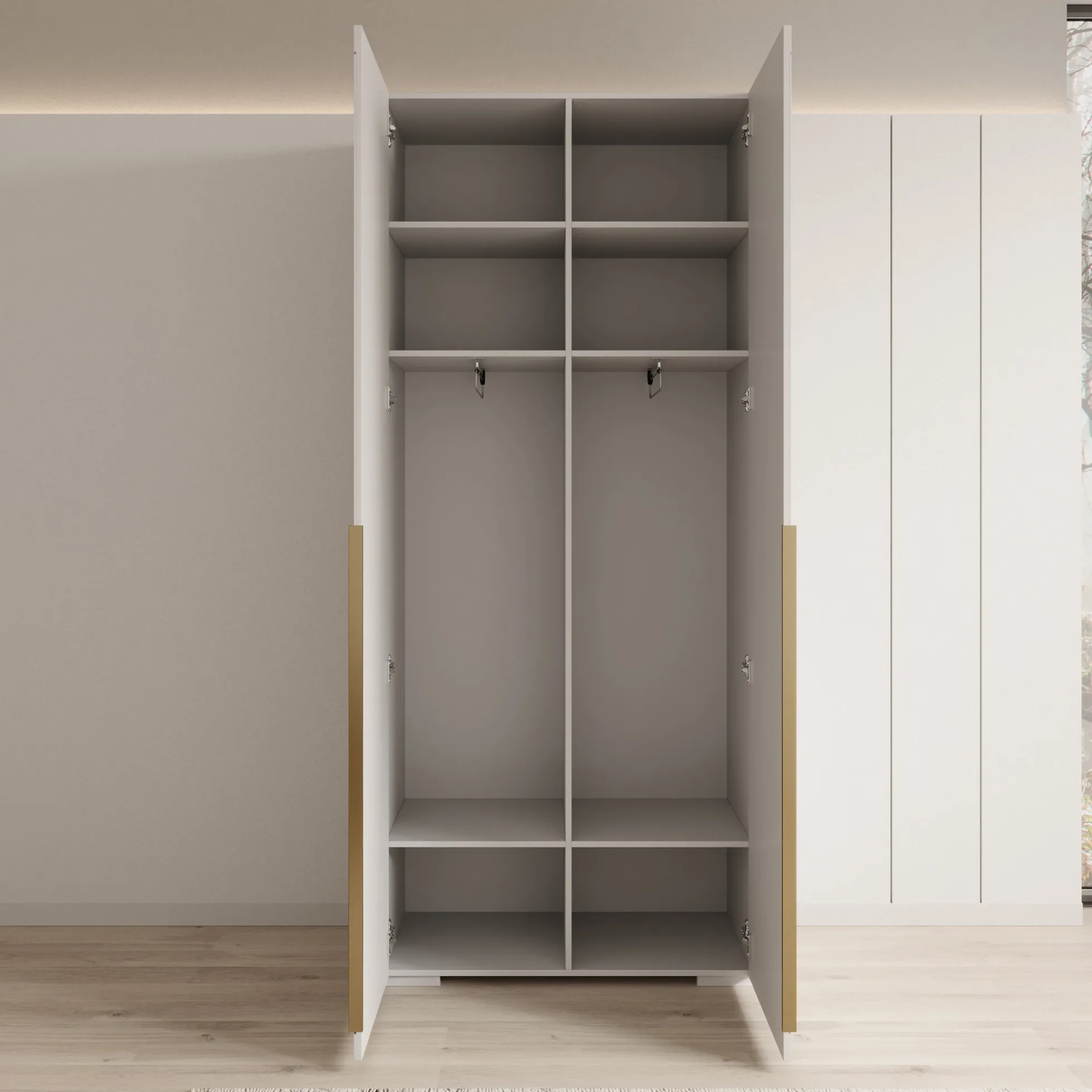Mayfair - Kledingkast 2-deurs - Wit - 100x47x237 cm