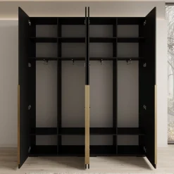 Mayfair - Kledingkast 4-deurs - Zwart - 200x47x237 cm