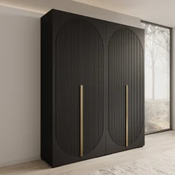Mayfair - Kledingkast 4-deurs - Zwart - 200x47x237 cm