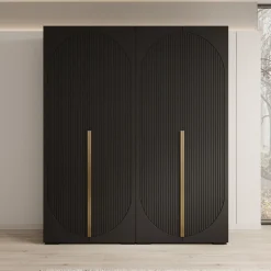 Mayfair - Kledingkast 4-deurs - Zwart - 200x47x237 cm