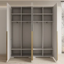 Mayfair - Kledingkast 4-deurs - Wit - 200x47x237 cm