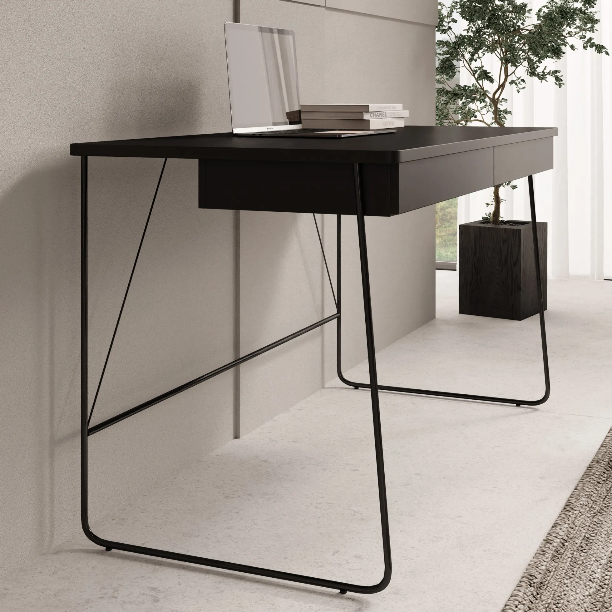 Medea - Bureau - Zwart - 135x67x77 cm