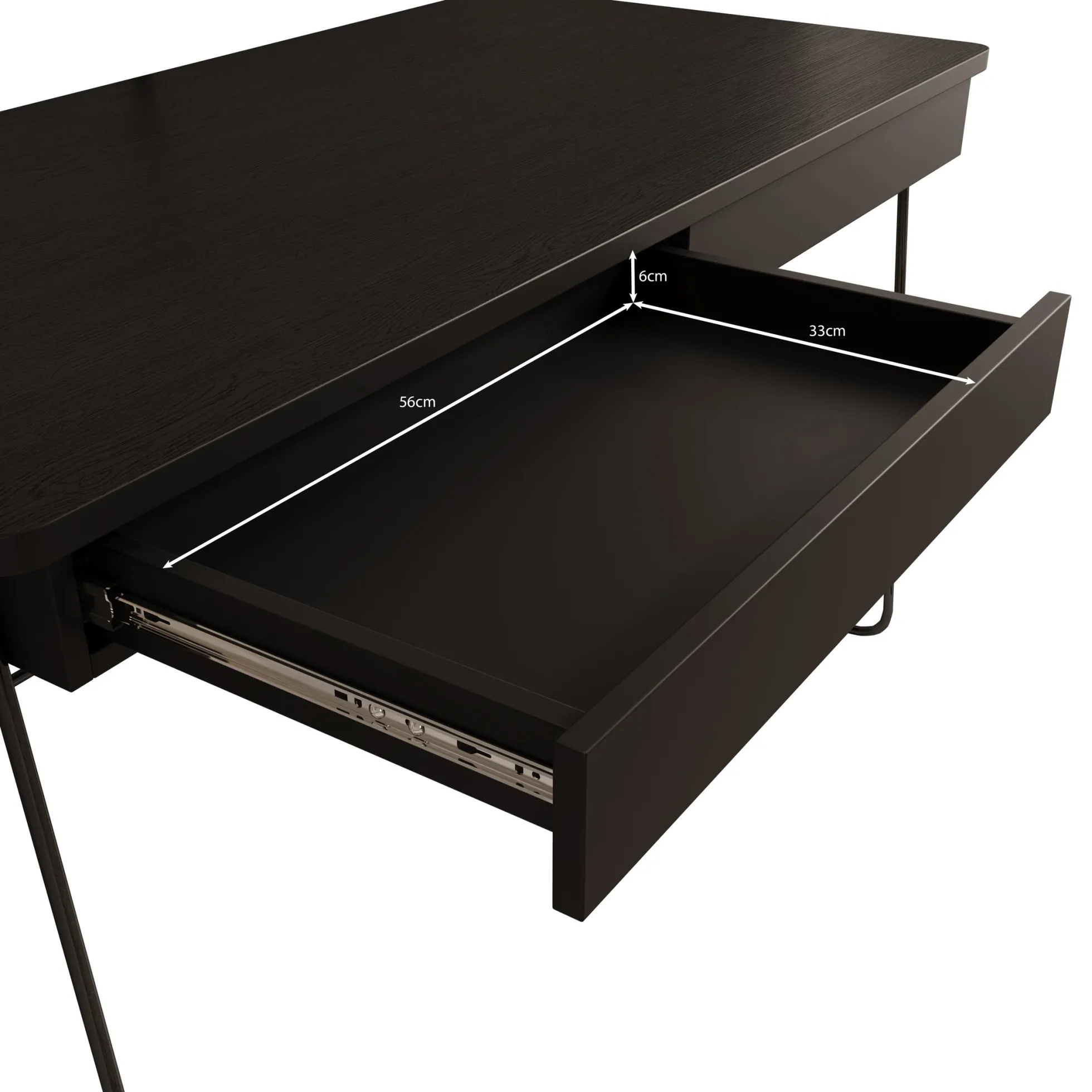 Medea - Bureau - Zwart - 135x67x77 cm