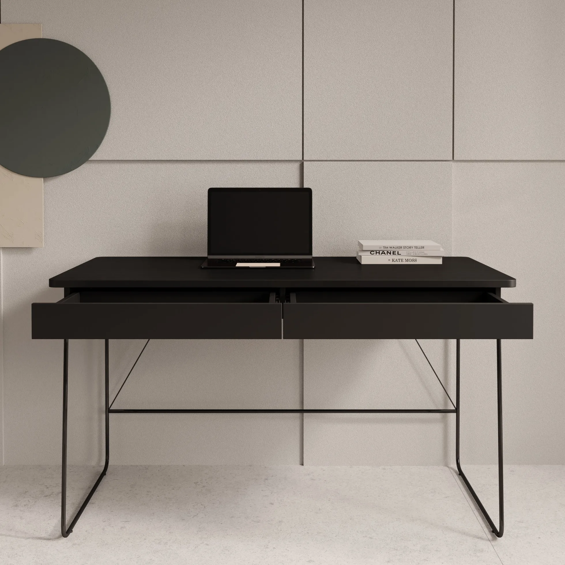 Medea - Bureau - Zwart - 135x67x77 cm