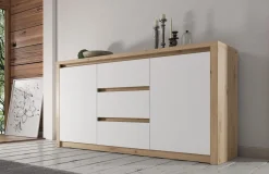 Melody - Dressoir - Wit/eiken - 140x43x80 cm