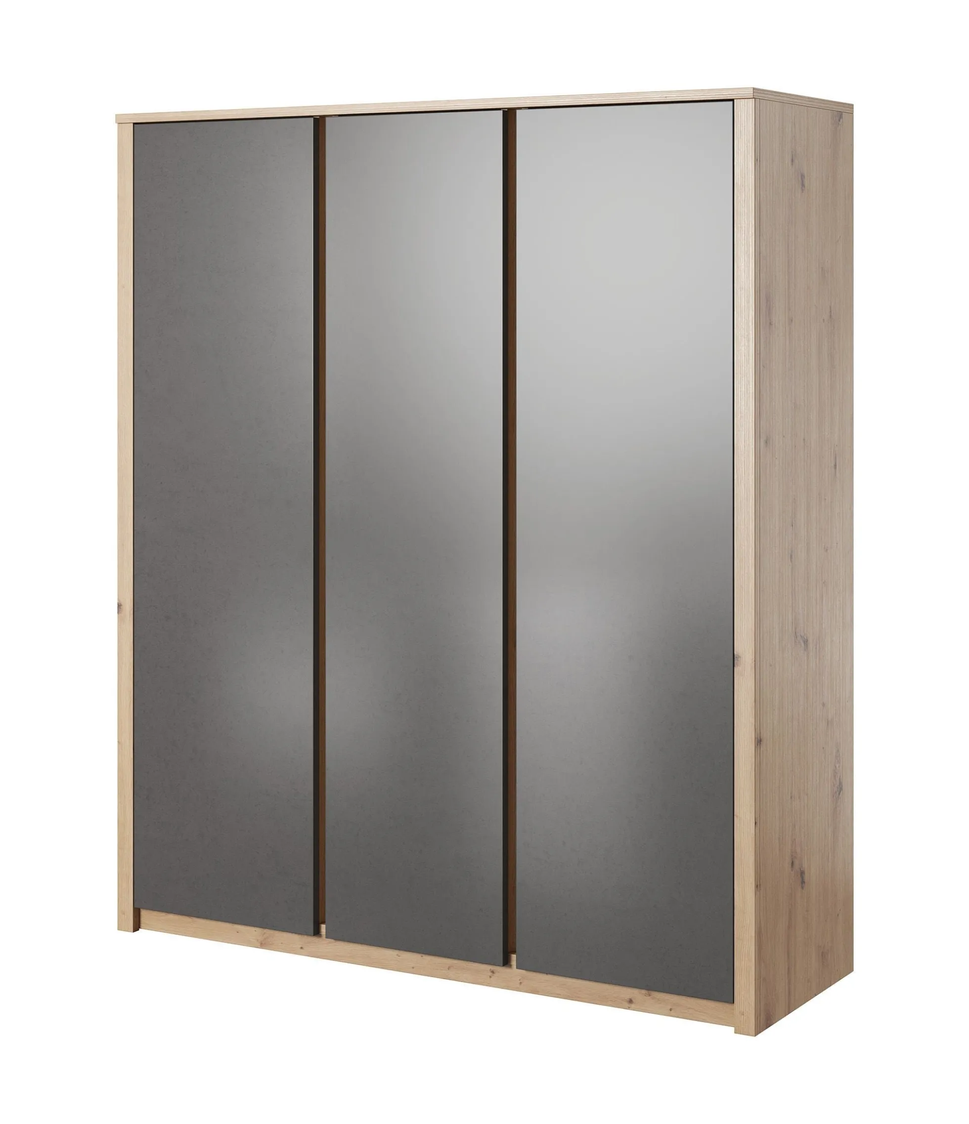 Melody - Kledingkast 3-deurs - Grijs/eiken - 166x53x197 cm