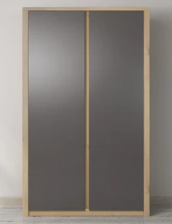 Melody - Kledingkast 2-deurs - Grijs/eiken - 90x53x197 cm