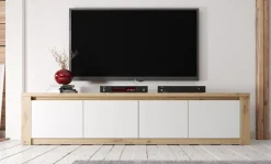 Melody - TV-Meubel met 4 deuren - Wit/eiken - 170 cm
