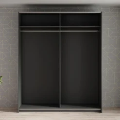 Mendoza - Kledingkast met schuifdeuren - Antraciet - 170x59x205 cm