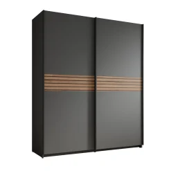 Mendoza - Kledingkast met schuifdeuren - Antraciet - 170x59x205 cm