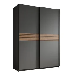 Mendoza - Kledingkast met schuifdeuren - Antraciet - 150x59x205 cm