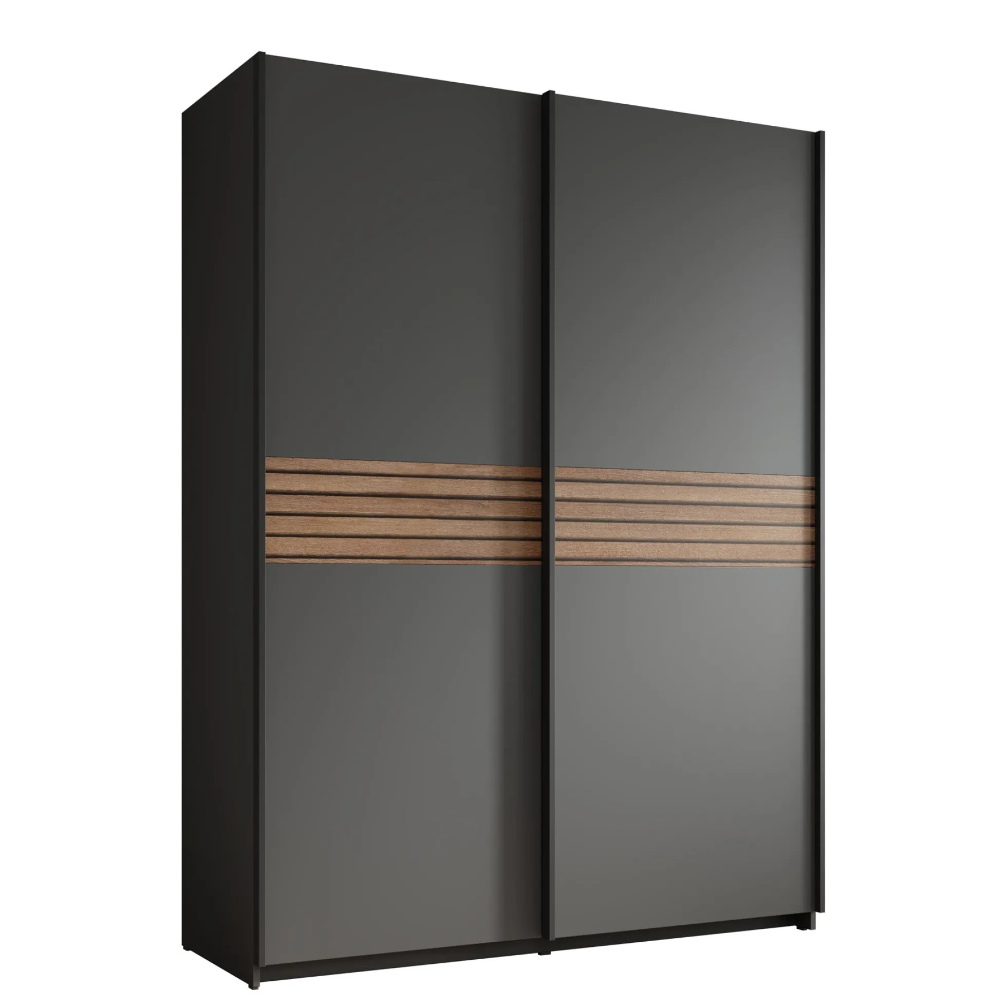 Mendoza - Kledingkast met schuifdeuren - Antraciet - 150x59x205 cm
