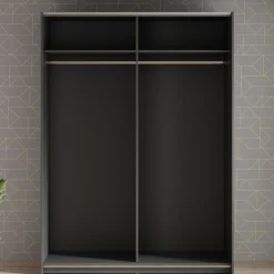 Mendoza - Kledingkast met schuifdeuren - Antraciet - 150x59x205 cm