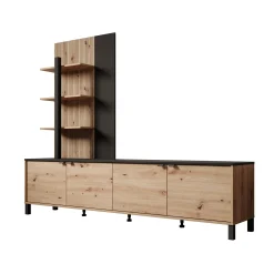 Merlo - Wandmeubel - Eikenpatroon - 208x40x167 cm
