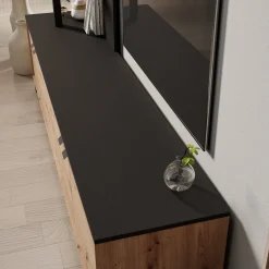 Merlo - Wandmeubel - Eikenpatroon - 208x40x167 cm