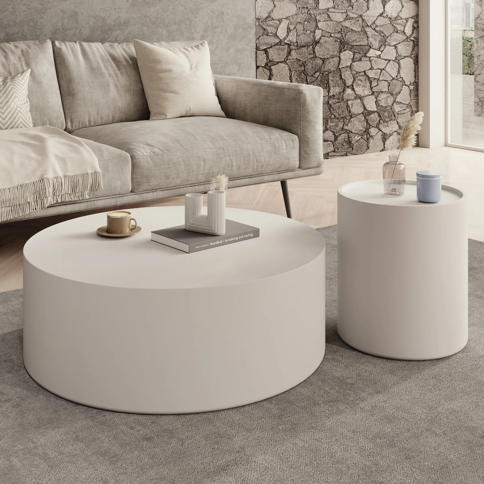 Mesa - Salontafel set van 2 - Wit - 90x32 cm