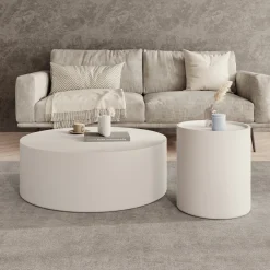 Mesa - Salontafel set van 2 - Wit - 90x32 cm